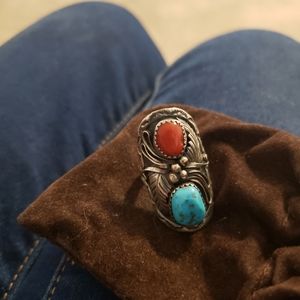 Vintage sterling silver and turquoise signed and numbered